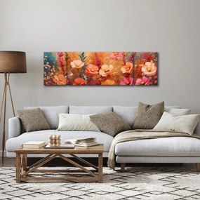 Obraz - Kwiaty łąkowe, malarstwo (170x50 cm)