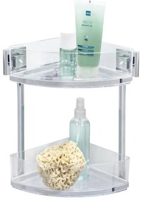 Narożna półka łazienkowa QUADRO,Vacuum-Loc pod prysznic, 2 poziomy, WENKO