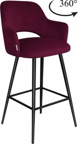 Hoker obrotowy 360° krzesło barowe Milano noga metalowa czarna MG02