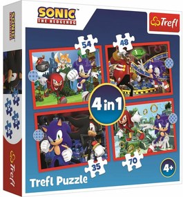 Trefl Puzzle Sonic Przygody, 4w1(35, 48, 54, 70 elem.)