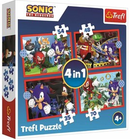 Trefl Puzzle Sonic Przygody, 4w1(35, 48, 54, 70 elem.)