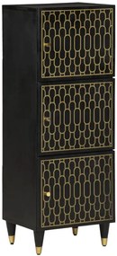 Czarna trzydrzwiowa szafka na nóżkach retro L9-P17