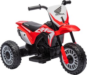 HOMCOM Elektryczny motocykl dla dzieci Honda, 3 km/h, efekty dźwiękowe, dla dzieci 18-36 miesięcy, Czerwony