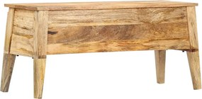 Skrzynia do przechowywania z litego drewna mango 99x35x48 cm – Rustykalna ławka wielofunkcyjna z miejscem do przechowywania