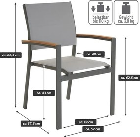 Zestaw metalowych krzeseł ogrodowych antracyt, 2 szt.