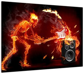 Obraz na szkle - Muzyka w płomieniach (70x50 cm)