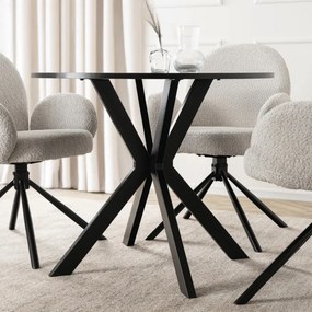Stół Okrągły LAUREN 90 cm Czarny Loft Nowoczesny