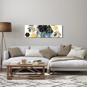 Obraz - Wielokąty (z zegarem) (90x30 cm)