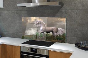 Szkło do Kuchni na Ścianę Magiczny Jednorożec w Obłokach