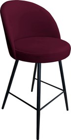 Hoker TRIX krzesło barowe tkanina Welur podstawa metalowa : Kolor nogi - Czarna stożek, Kolor tkaniny - VELVET - MG02, Typ siedziska - Siedzisko stałe