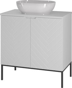 Szafka z umywalką nablatową Aspen 08, biały mat/czarny, 80 cm - zestaw 2