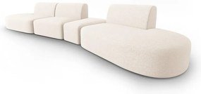 Beżowa sofa z tkaniny szenilowej prawostronna 428 cm Paolo – Milo Casa