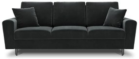 Ciemnoszara aksamitna rozkładana/ze schowkiem sofa 235 cm Kyoto – Cosmopolitan Design