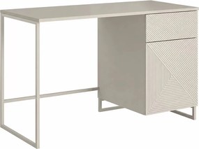 Biurko Asha 120 cm z szufladą - kaszmir / kaszmirowy stelaż