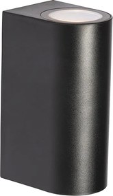 Nowoczesna lampa ścienna zewnętrzna czarna z tworzywa sztucznego owalna 2-światłowa - Baleno