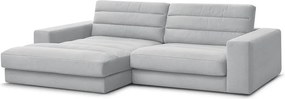 Jasnoszary aksamitny narożnik (lewostronny/z szezlongiem) Sierra – Bobochic Paris