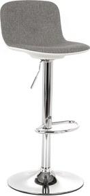 Zestaw 2 wysokich krzeseł "Spot" z jasnoszarej tkaniny z podnóżkiem i podnośnikiem gazowym, 36x38,5 cm, 88 h