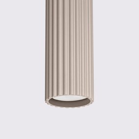 Lampa wisząca KARBON 1 taupe ryflowana SOLLUX  LIGHTING