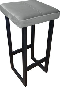 Hoker ALEX krzesło barowe tkanina Welur podstawa metalowa : Kolor Stelaża - Czarny , Kolor tkaniny - VELVET - MG17, Wysokość - 75 cm