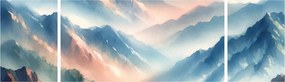 Obraz - Akwarelowe góry (170x50 cm)