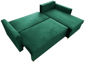 Zielony narożnik z welurową tapicerką N9-D63