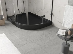 Mexen Flow+ brodzik półokrągły asymetryczny lewy 100 x 90 cm, czarny mat - 46Q709010LH