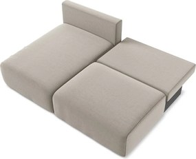 Szarobrązowy aksamitny rozkładany/ze schowkiem narożnik (lewostronny/z szezlongiem) Kalena – Makamii