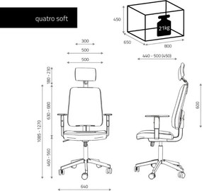Obrotowe krzesło biurowe z regulacjami Quatro Soft