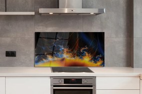 Panel szklany do Kuchni Kontrast Błękitu i Żółci