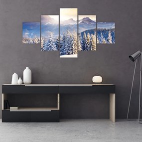 Obraz - Krajobraz górski zimą (125x70 cm)