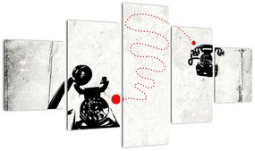 Obraz - Rysunek telefonu w stylu Banksy (125x70 cm)