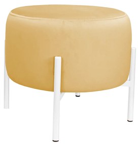 Pufa OLA LOFT ławka podnóżek metal biała MG15