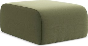 Pufa - z tkaniny welwetowej - oliwkowy - LANI