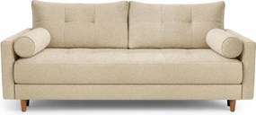 Sofa z Funkcją Spania LONAR Beżowa Boucle Nowoczesna