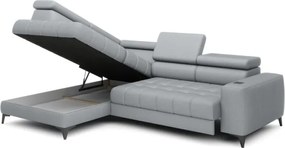 Narożnik BAGGIO Lewostronny z funkcją spania, wolnostojący tkanina LETTO 80 Jasnoszary WERSAL
