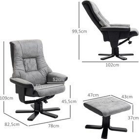 HOMCOM Fotel z podnóżkiem