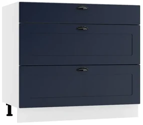 Szafka kuchenna stojąca 90 ADELE D90 S/3 PC granatowa mat STOLKAR