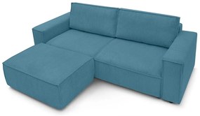 Turkusowa sztruksowa rozkładana sofa 245 cm Nihad – Bobochic Paris
