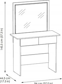 Biała toaletka z lustrem L0-L42