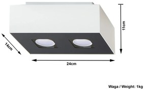 Minimalistyczny plafon E774-Mons - biały