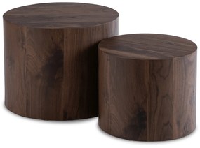 Zestaw Stolików Kawowych LEILA 38 cm/48 cm Orzech Loft