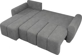 Rozkładana dwustronna sofa narożna do L SEVIO 246x145 cm, szara + 2 poduszki GRATIS