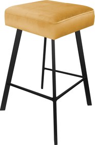 Hoker MAX krzesło barowe tkanina Welur podstawa metalowa : Kolor nogi - Czarna profil, Kolor tkaniny - VELVET - MG15, Typ siedziska - Siedzisko stałe