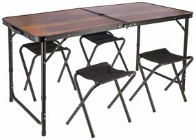 Brązowy składany w walizkę zestaw mebli turystycznych D0-L06