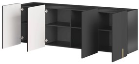 Komoda Malmi 200 cm wisząca - czarny mat / złoty