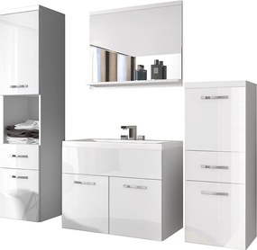 MINIO go for it, Meble łazienkowe ALBECK w kolorze biały / biały połysk