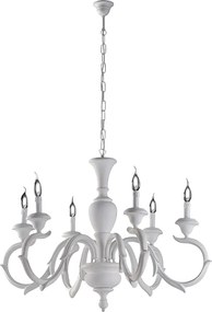 Żyrandol Fiorenza Shabby White Wooden 6 Lights 125 Ø91 BL172-6-BCO