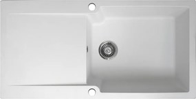 Lisse zlewozmywak dwustronny 1 duża komora 1 ociekacz z żywicy w kolorze biała