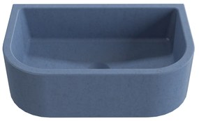 Umywalka betonowa półokrągła wisząca / nablatowa bez otworu na baterię 49 x 30 cm PALANGA | różne kolory : Kolor - Jagodowy, Typ montażu - podwieszana
