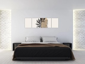 Obraz - Abstrakcja z tropikalnymi liśćmi N⁰1 (170x50 cm)
